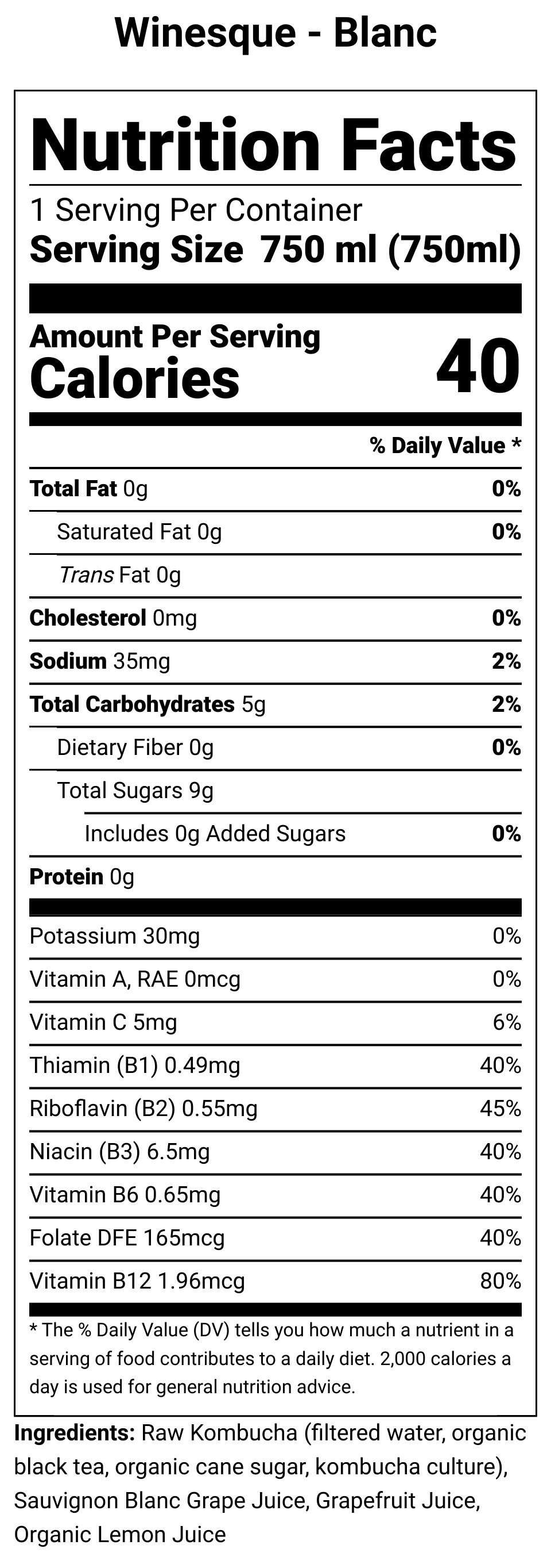 Nutritious Facts Blanc